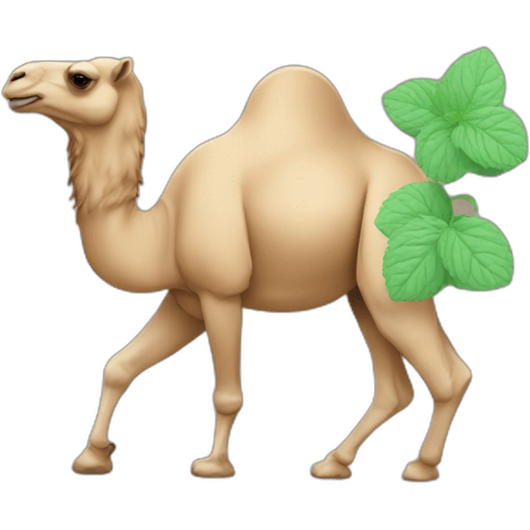 A fast camel And mint emoji