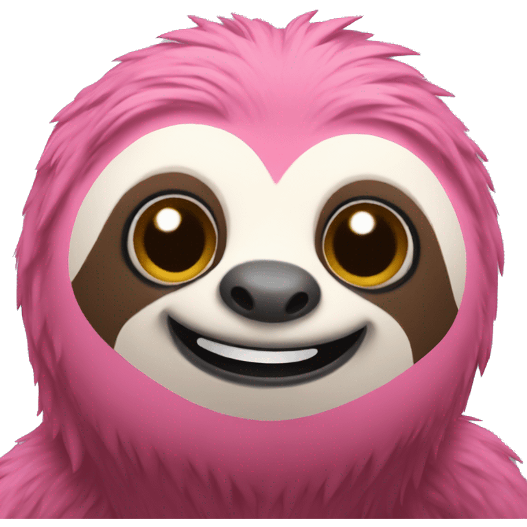 Pink sloth smiling emoji