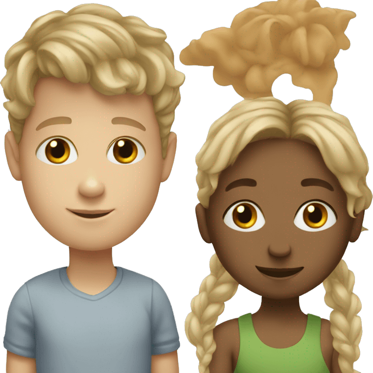 3 Young white kids  emoji