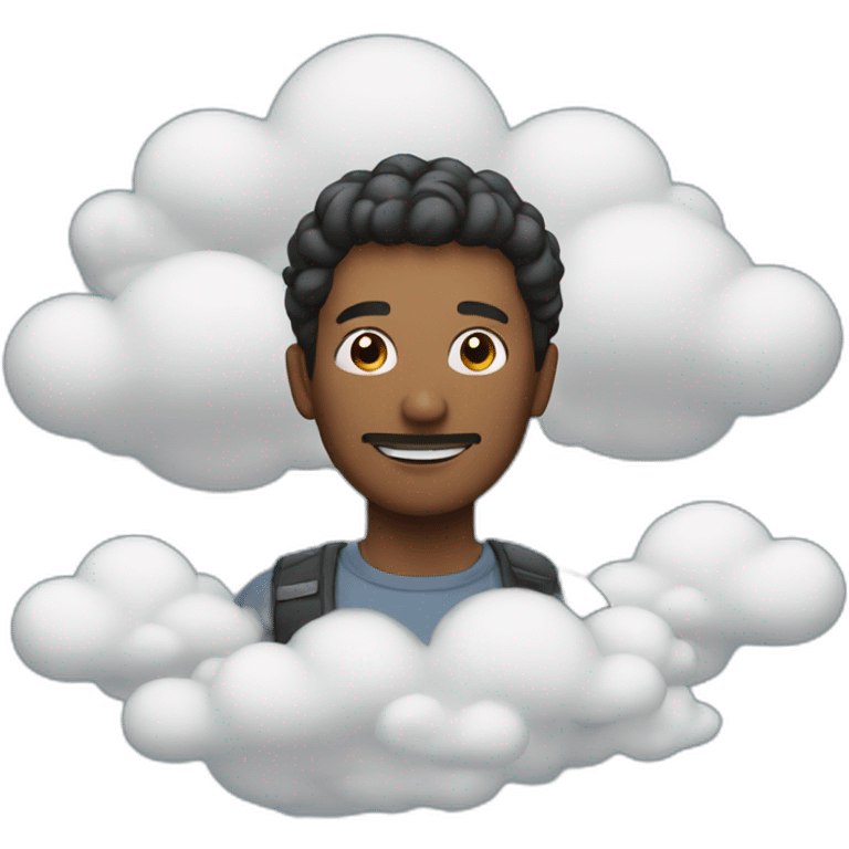 Man surrounded by clouds emoji