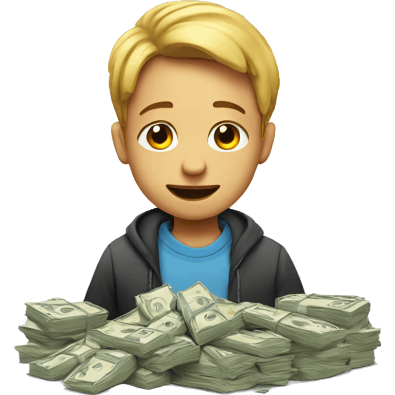 a poor boy with lots of money emoji