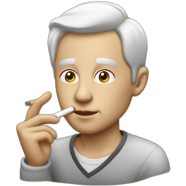 White man smoking emoji