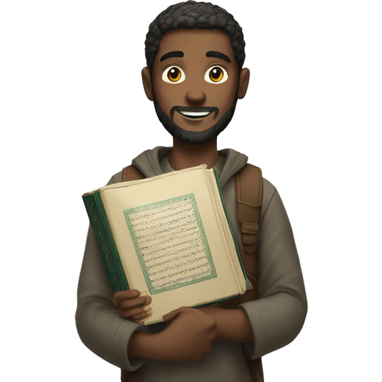 Man holding quran  emoji