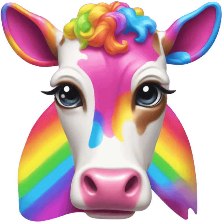 Lisa frank rainbow cow emoji