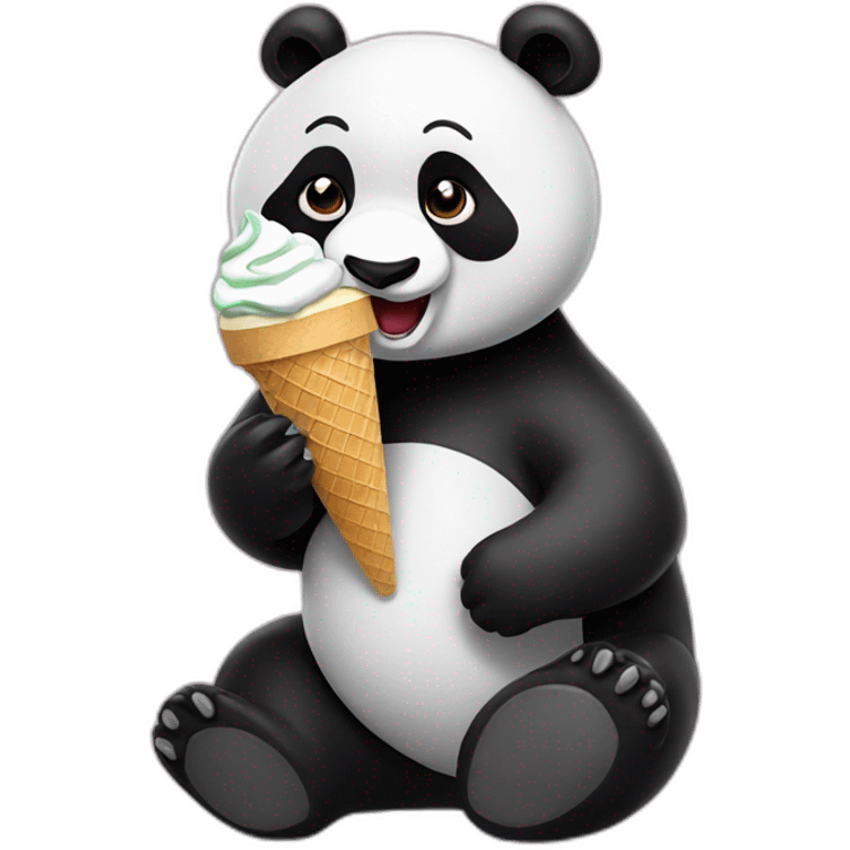 Panda eating ice cream emoji