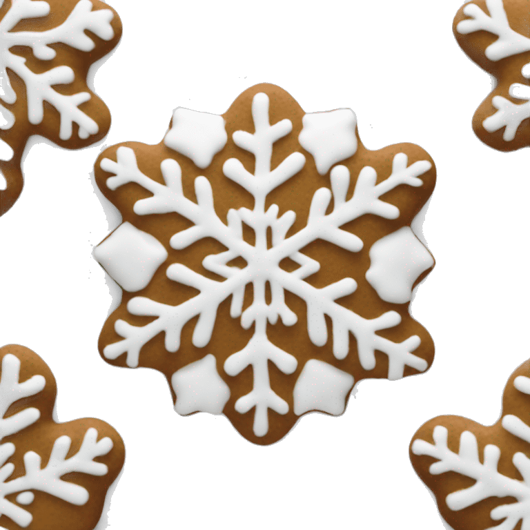 Snowflake gingerbread cookie with white frosting  emoji