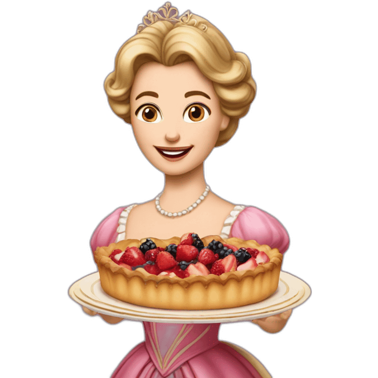 Reine Élisabeth avec une tarte  emoji