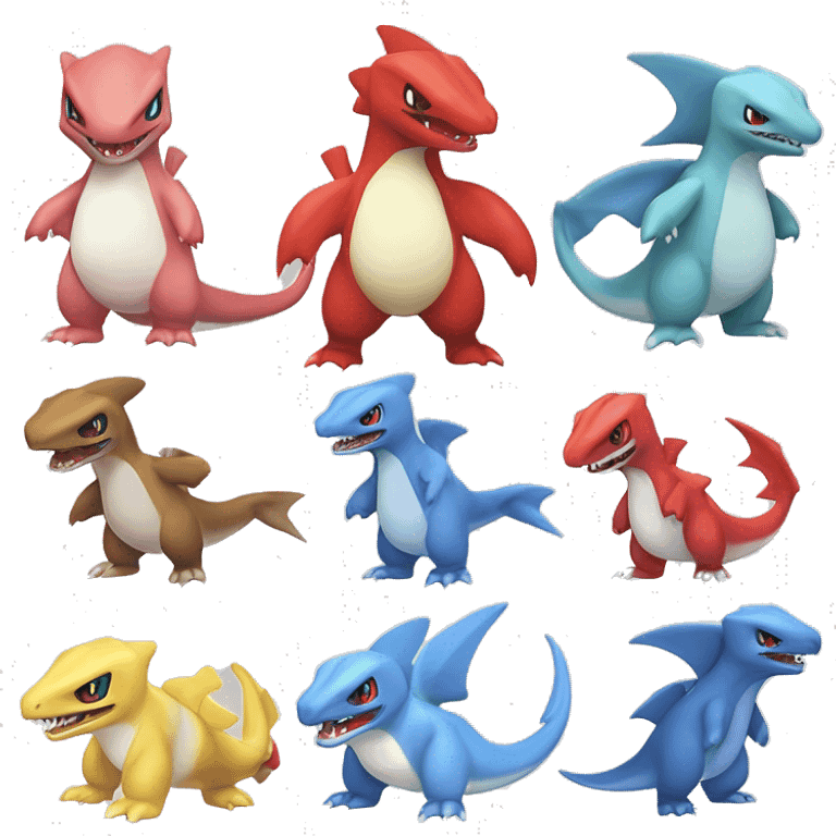 Latios-Sharpedo-Charmeleon-Gible-Gabite-Larvitar-Fakémon Full Body emoji