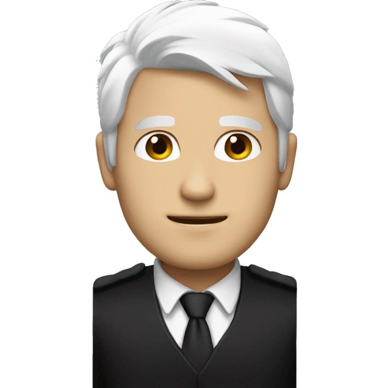 Guy with white hair black and in black costume emoji