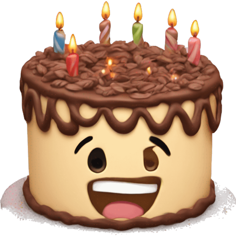 cake with writing happy birthday Teo emoji