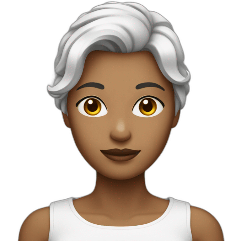 Femme blanche aux cheveux courts bruns foncé emoji