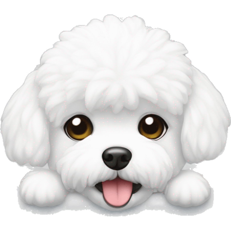 bichon frise in a bathtub emoji