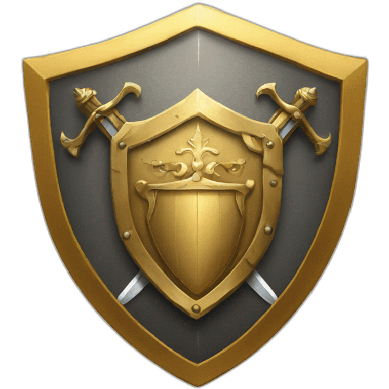 golden crest shield with sword in middle emoji