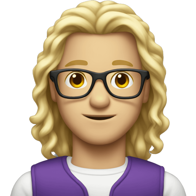 nerdy prince with glasses and long blonde hair emoji