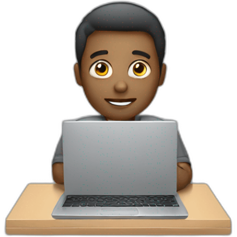 Guy is working with a laptop emoji