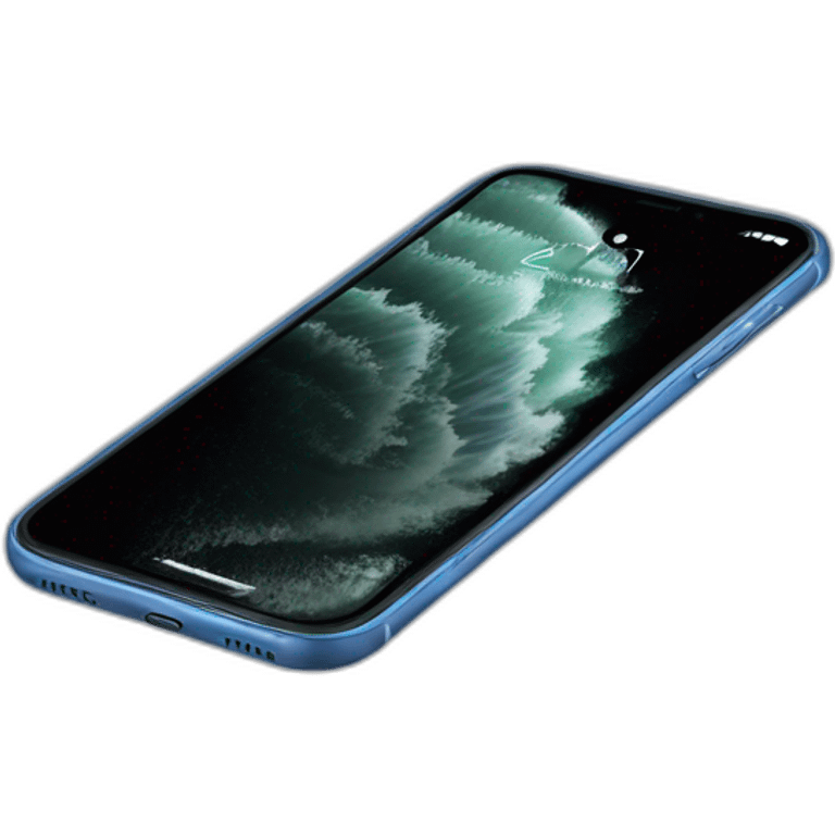 Un iPhone 15 Pro Max bleu realiste emoji