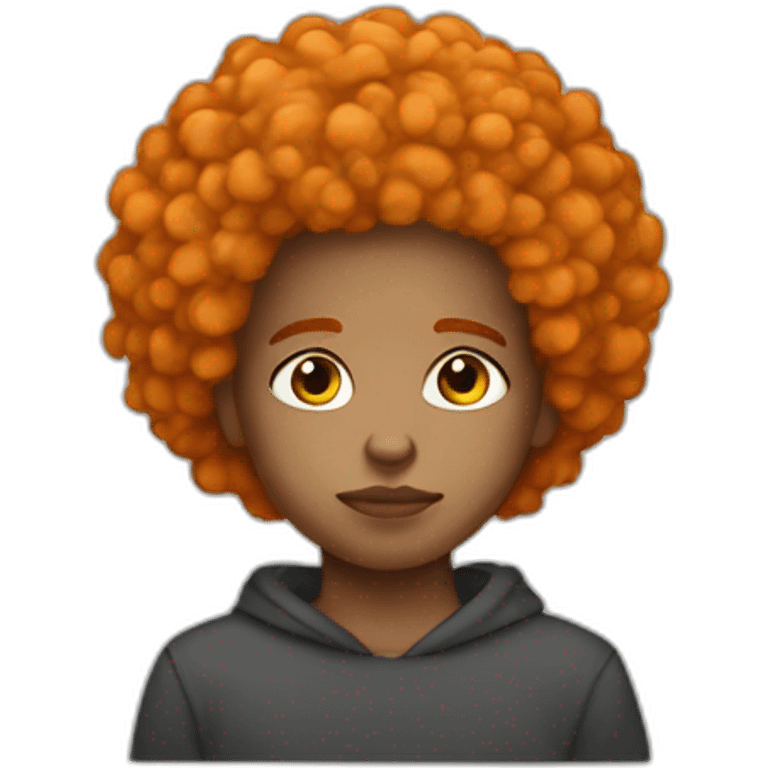 Light skin afro Orangehair thinking emoji