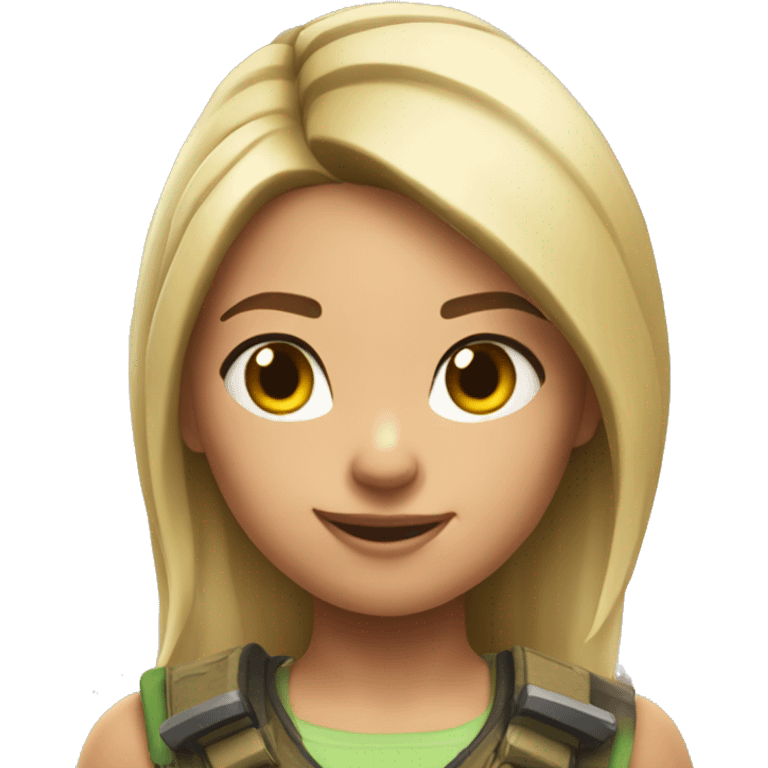 Blonde Girl playing Fortnite emoji