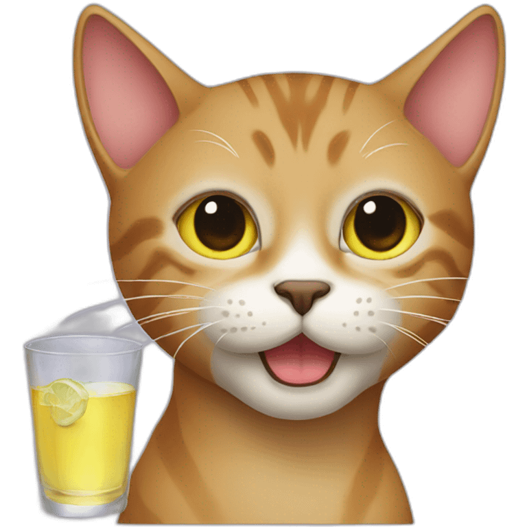 Cat drinking vodka emoji