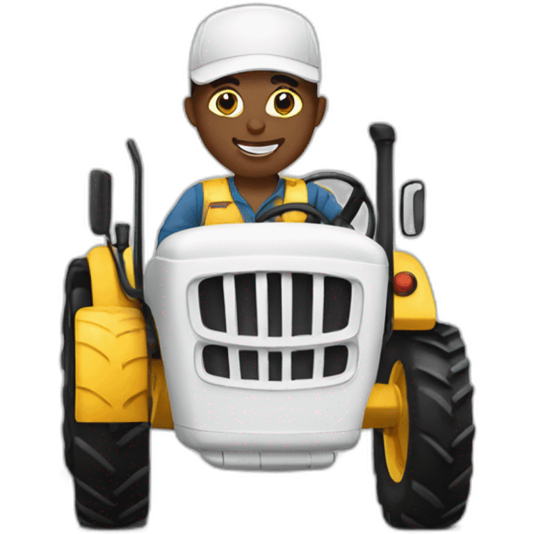 white tractor driver emoji