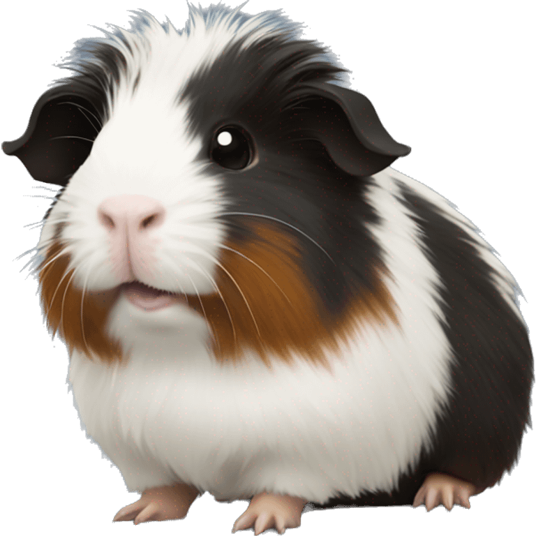 Black Guinea pig fuzzy coat emoji