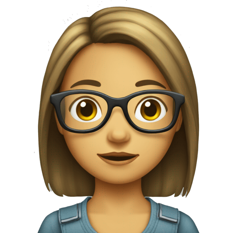 niña con gafas en silla de ruedas emoji