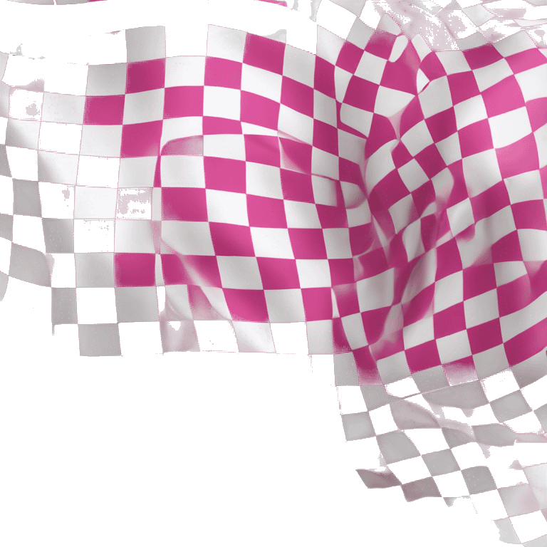 Realistic isolated pink and white checkered flag.  emoji