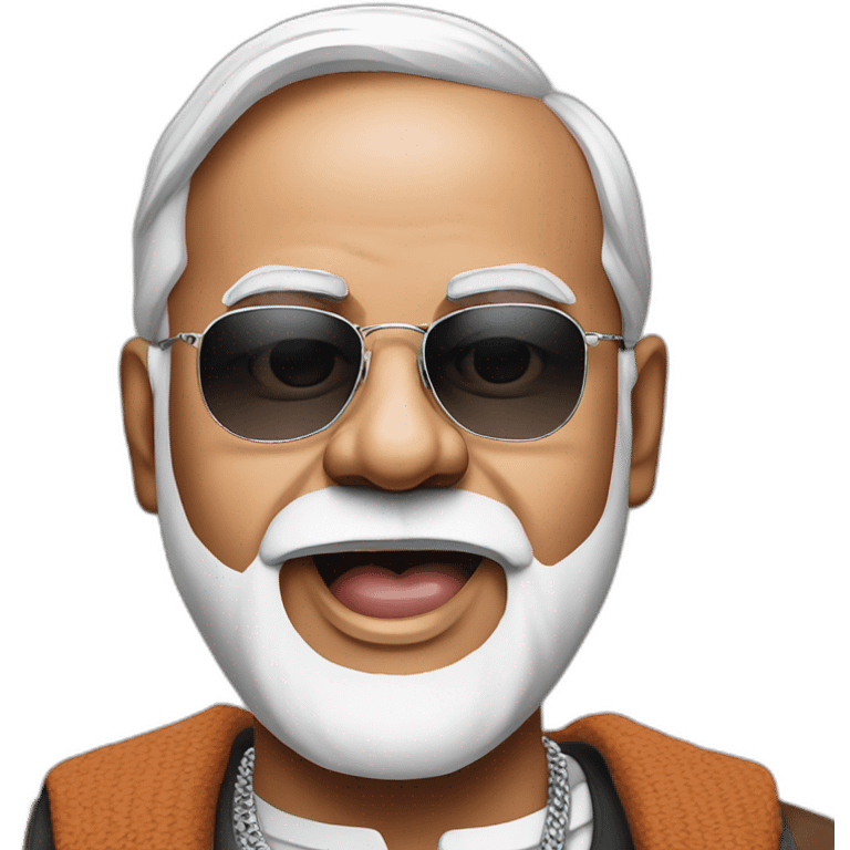 hyper realistic narendra modi as an american rapper emoji