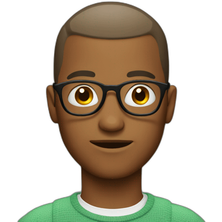 Buzz cut man with glasses emoji