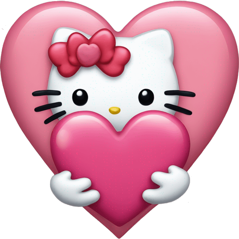 hello kitty with heart emoji