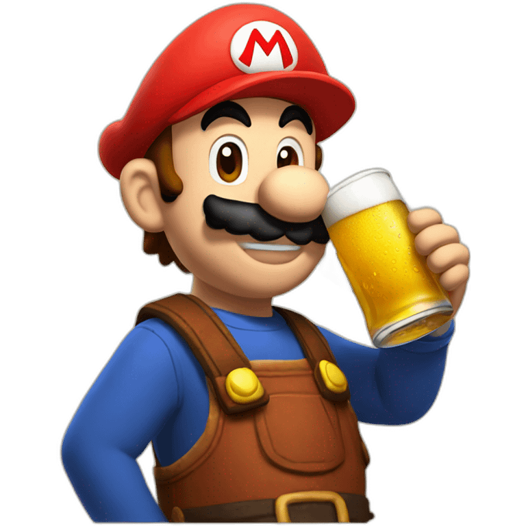 mario drinking beer emoji