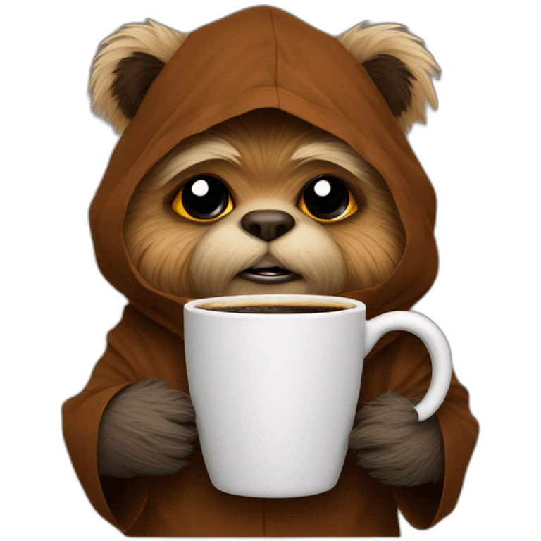 ewok with coffee emoji