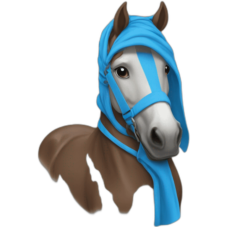 horse wearing blue hoodie emoji