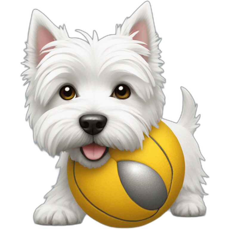 Westie with ball emoji