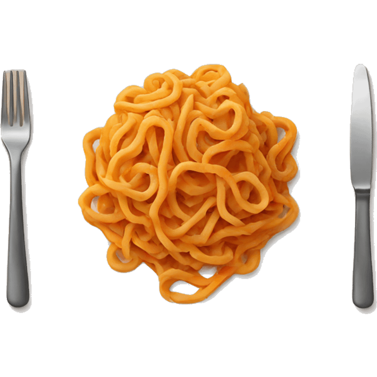 plate of pasta with carrot sauce emoji