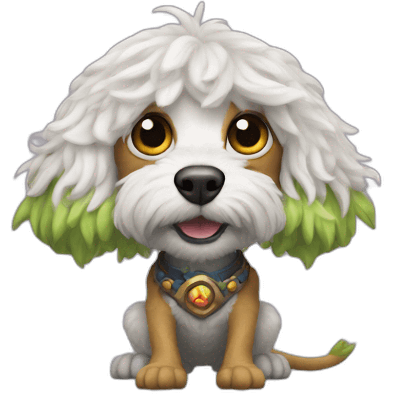 White cavapoo as Murloc from World of Warcraft  emoji