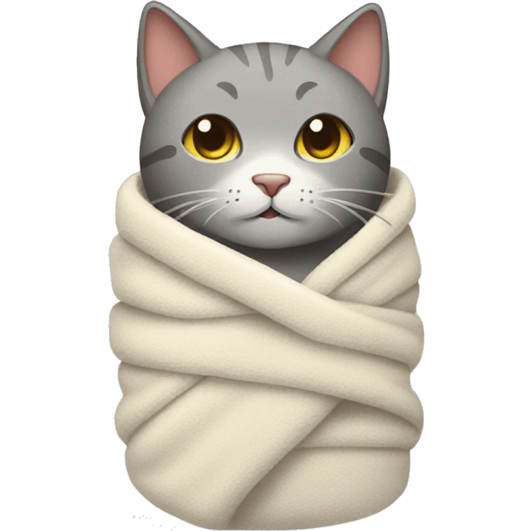 cat wrapped in a wet towel emoji