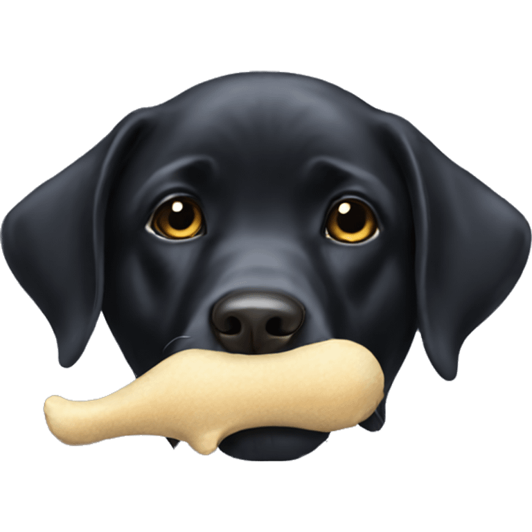 Black Labrador chewing cushion emoji