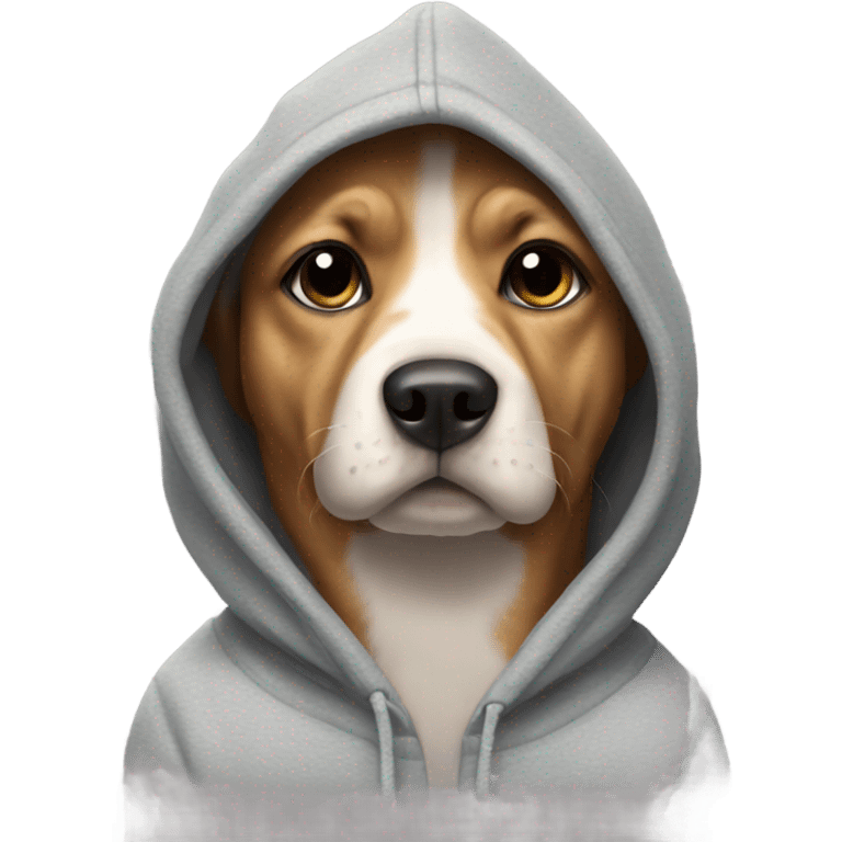 Dog wearing a hoodie emoji