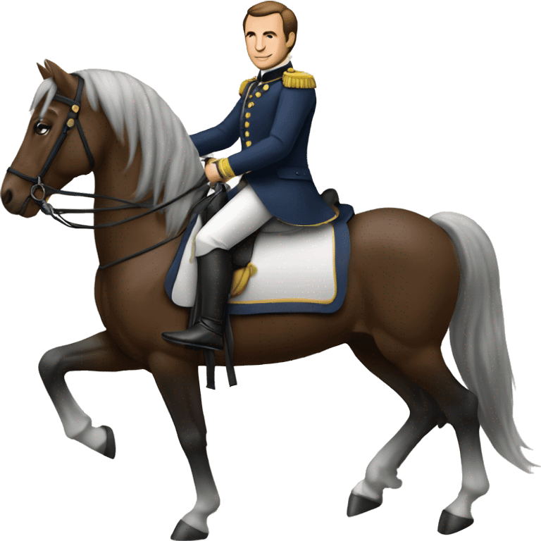 Macron sur un cheval emoji