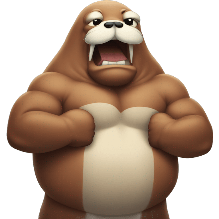 Walrus flexing muscles  emoji