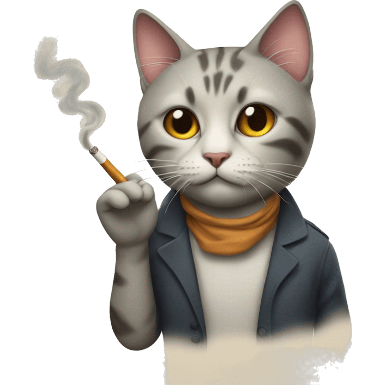 cat with cigarette  emoji