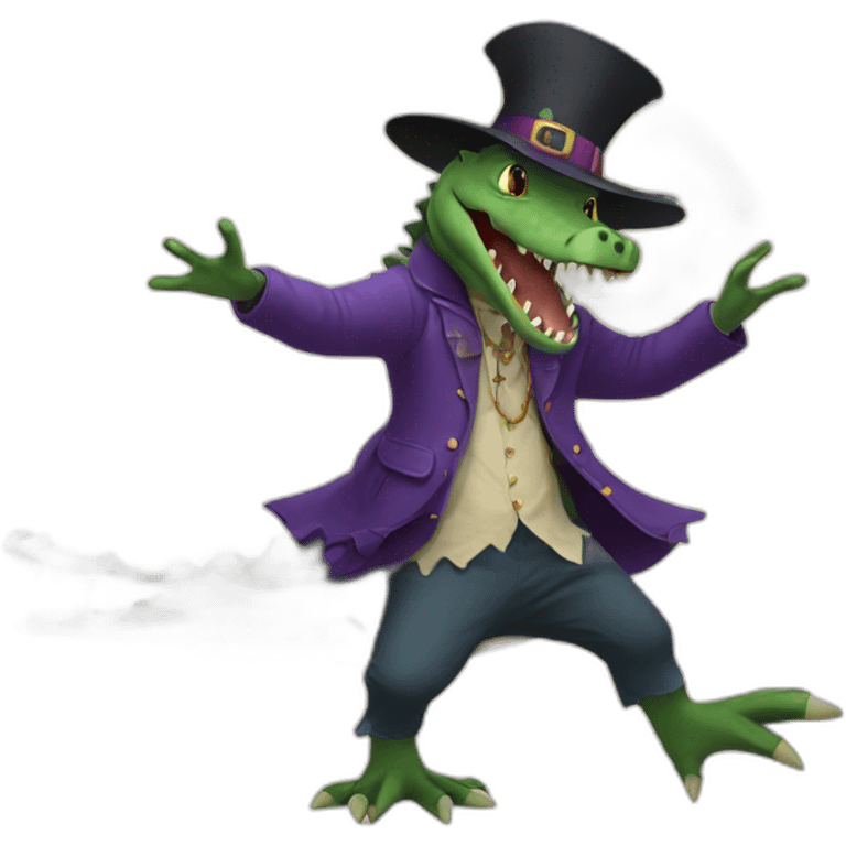 crocodile dancing with a witch  emoji