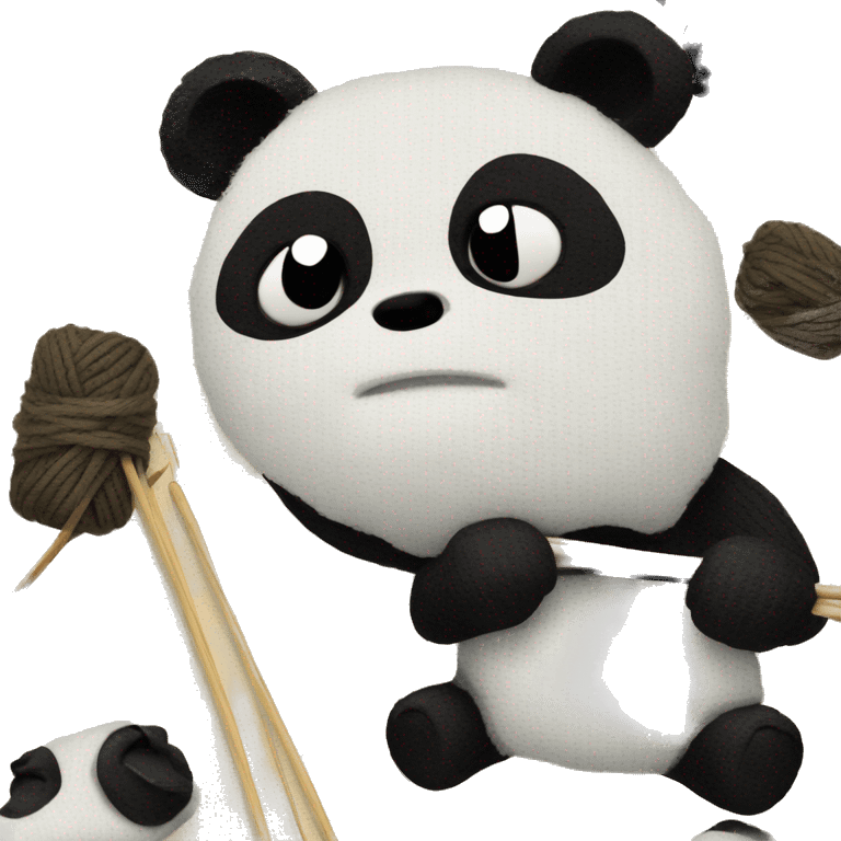 panda knitting emoji