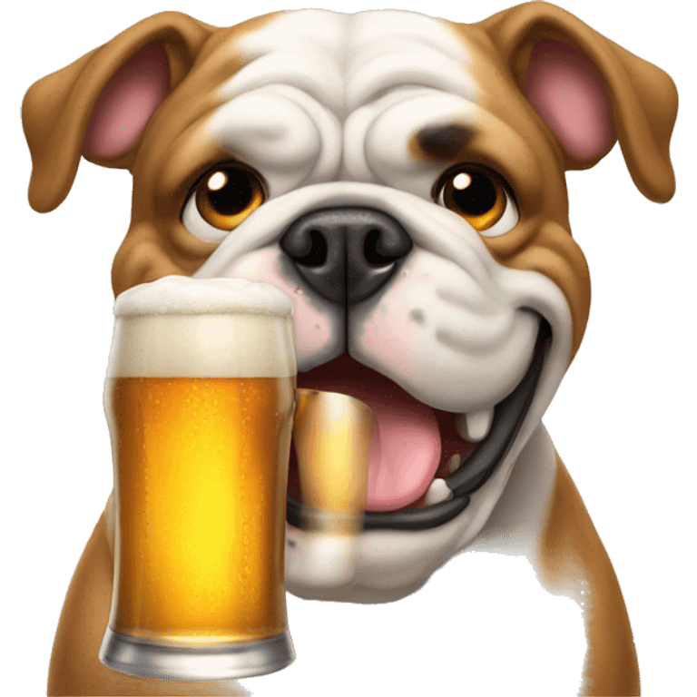 Bulldog drinking beer  emoji