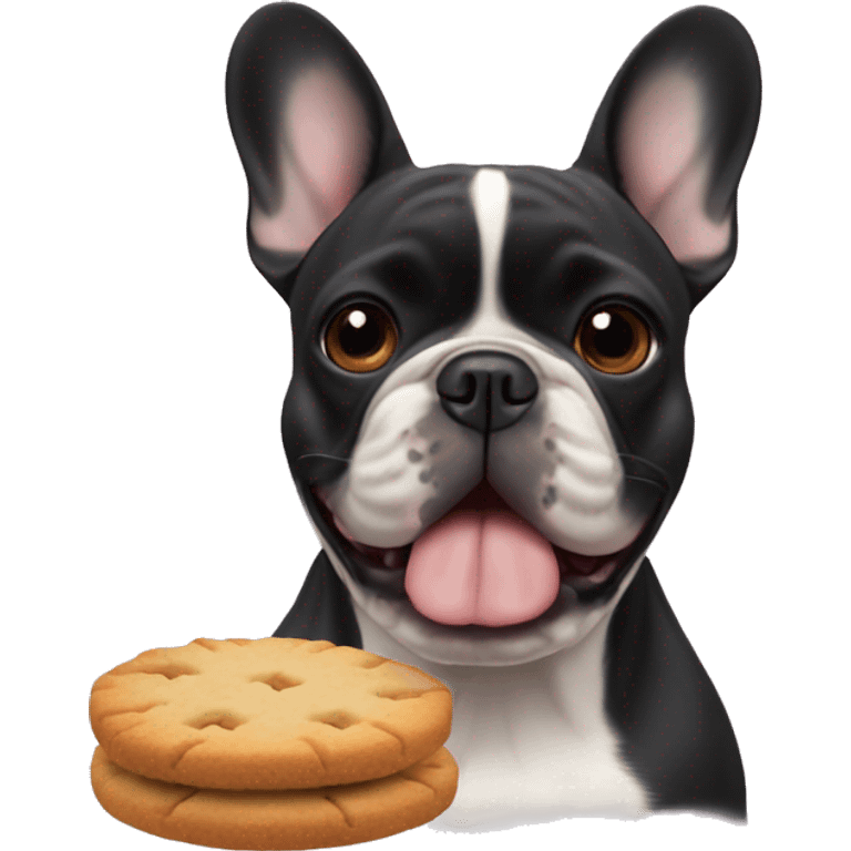 Favn French bulldog eith biscuit  emoji