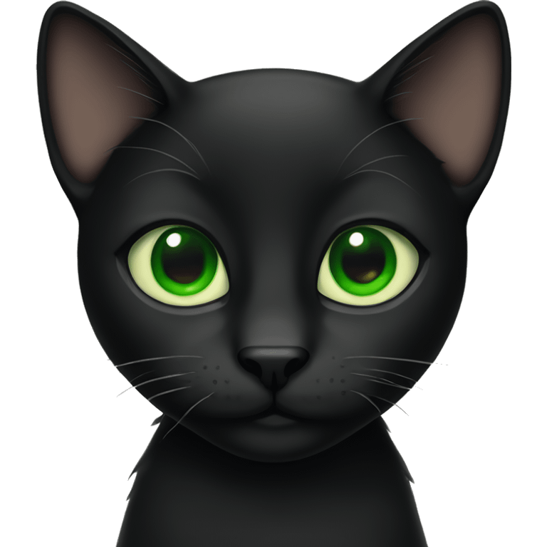 Black cat with green eyes emoji