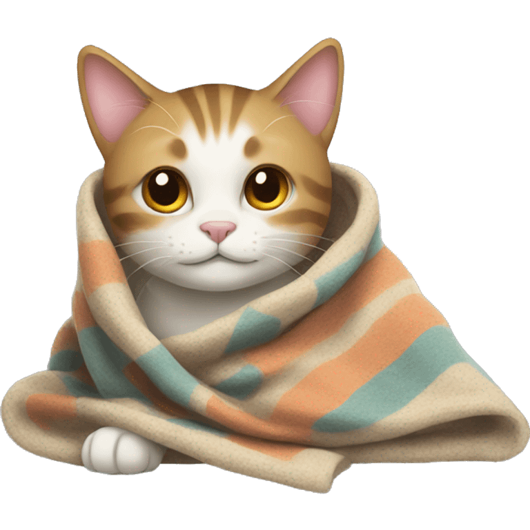 Cat with a blanket emoji