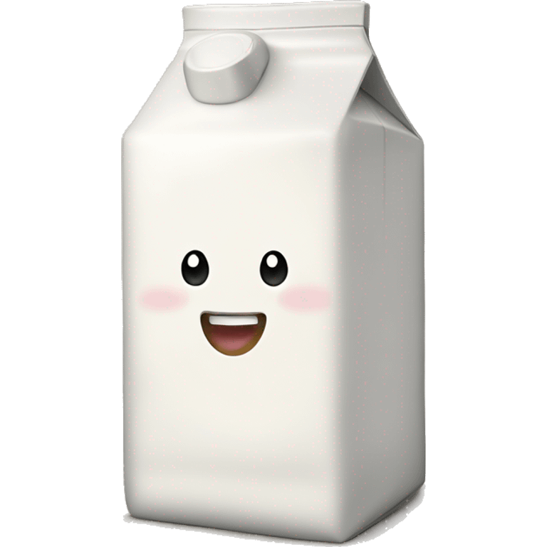 a milk carton with a happy  emoji