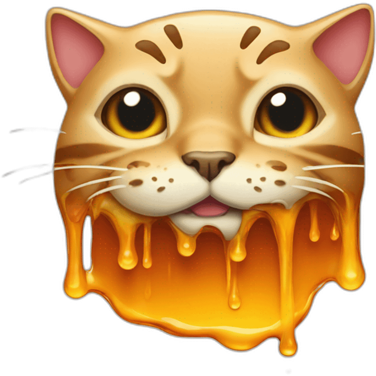 melting cat head emoji